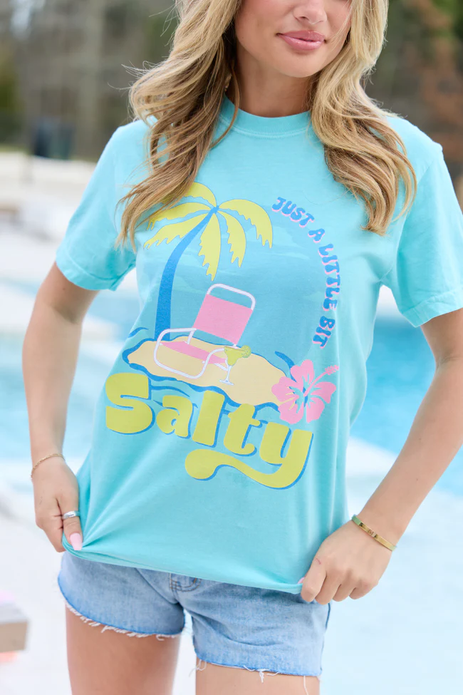 Just A Little Bit Salty Mint Comfort Colors Graphic Tee - Image 2