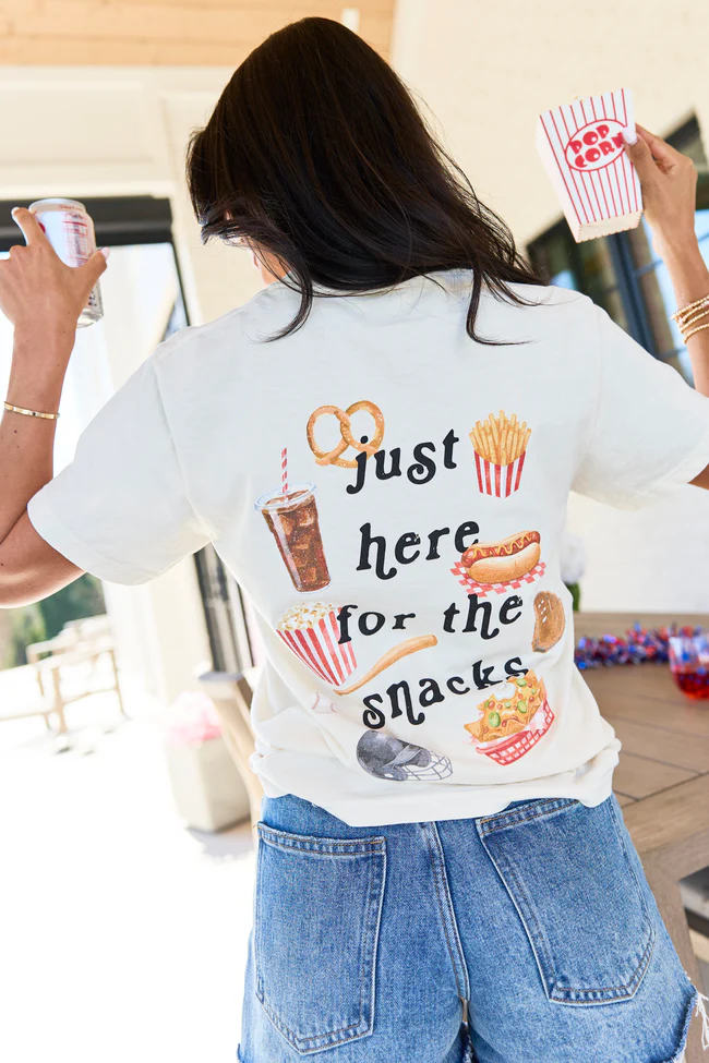 Just Here For The Snacks Ivory Comfort Colors Graphic Tee