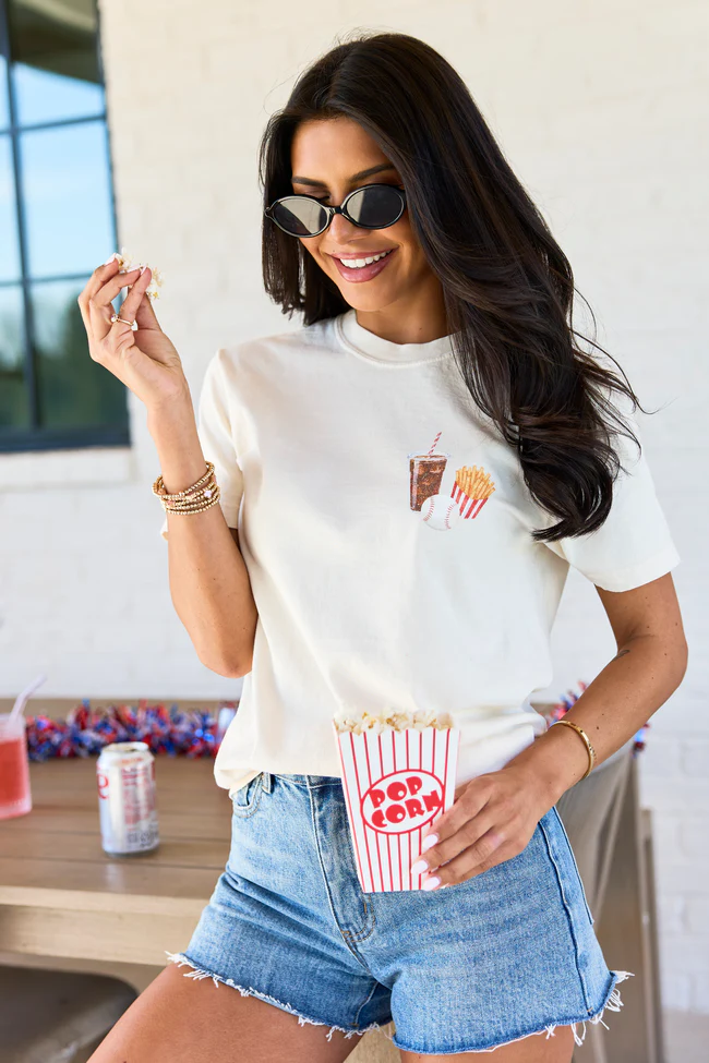 Just Here For The Snacks Ivory Comfort Colors Graphic Tee - Image 2