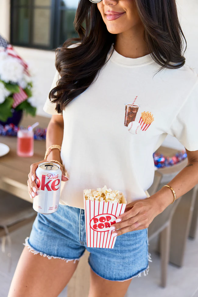 Just Here For The Snacks Ivory Comfort Colors Graphic Tee - Image 3
