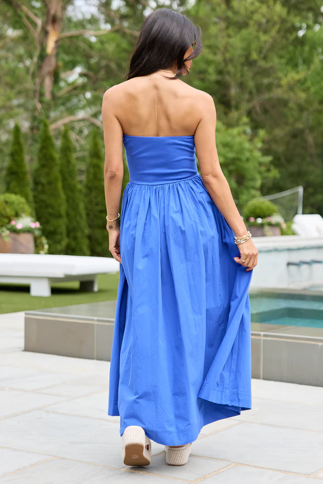 Kassie Cobalt Blue Strapless Maxi Dress SALE - Image 4