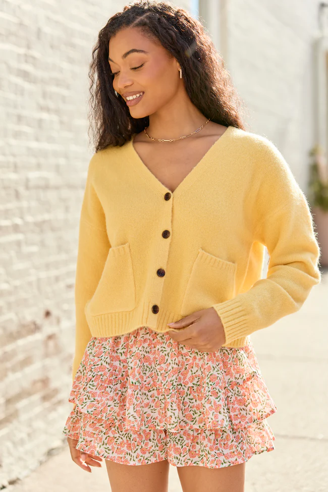 Kathryn Yellow Long Sleeve Cardigan FINAL SALE - Image 5
