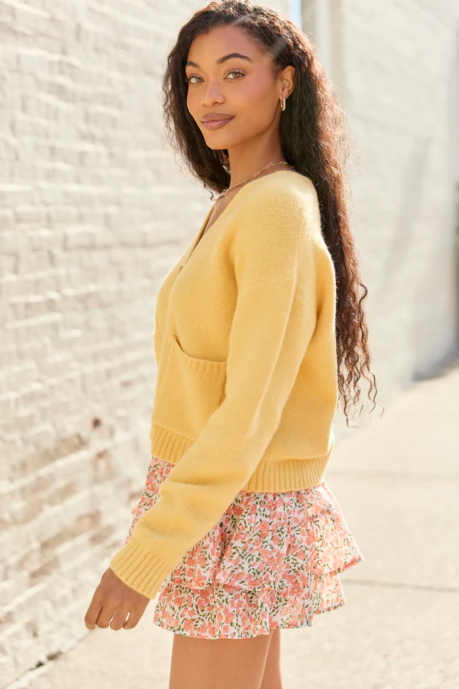 Kathryn Yellow Long Sleeve Cardigan FINAL SALE - Image 6