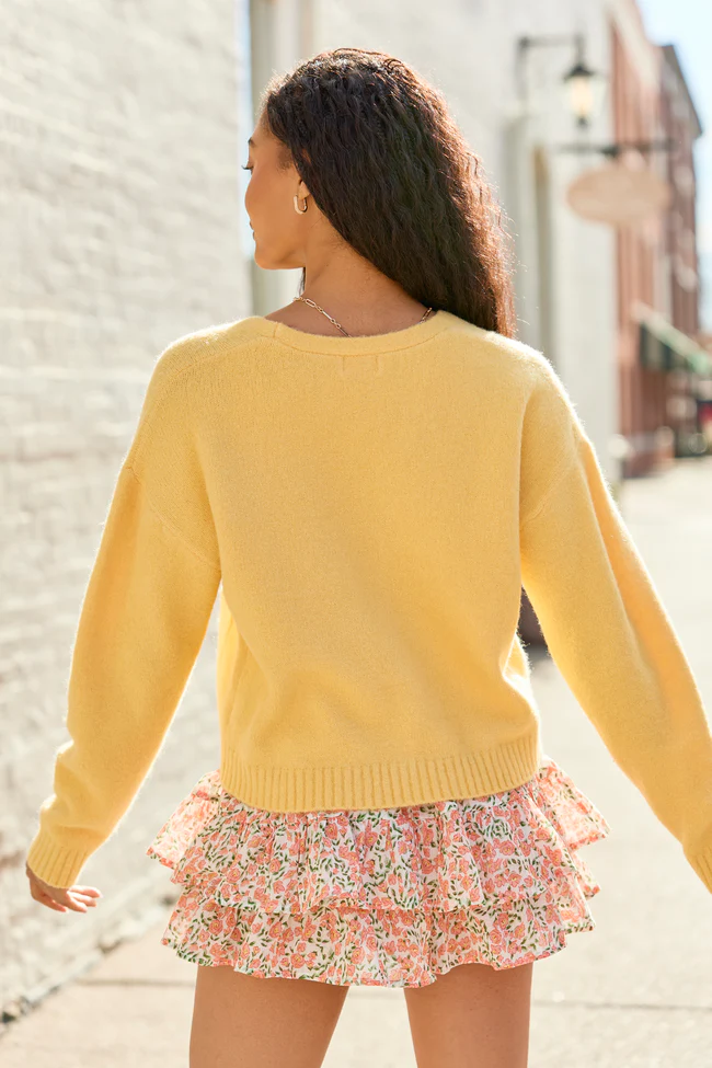 Kathryn Yellow Long Sleeve Cardigan FINAL SALE - Image 7