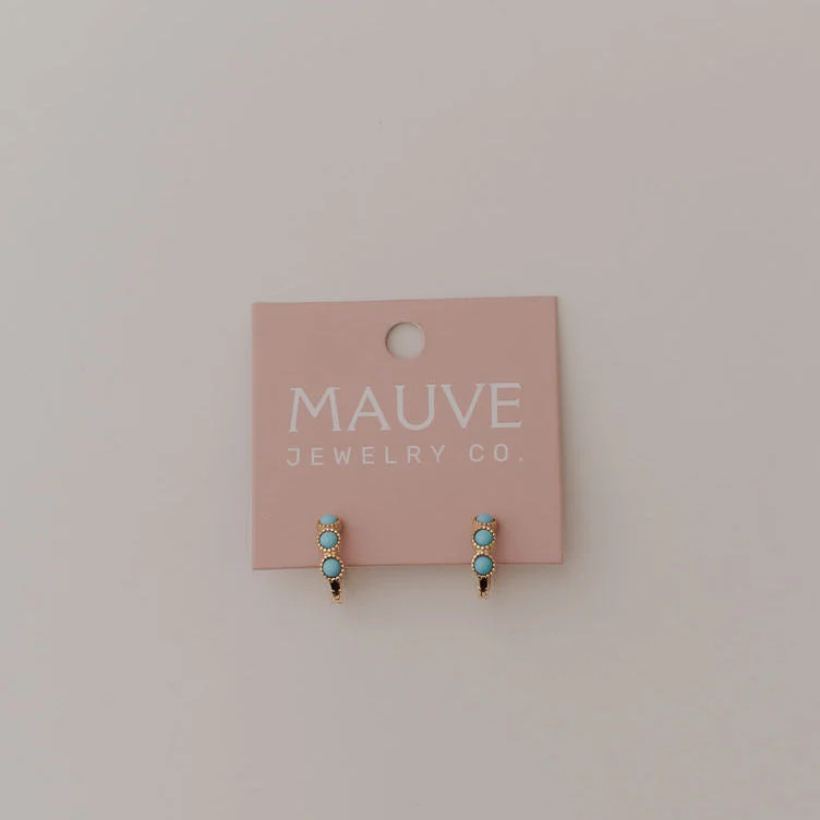 Lainey Turquoise Hoop Earrings - Image 4