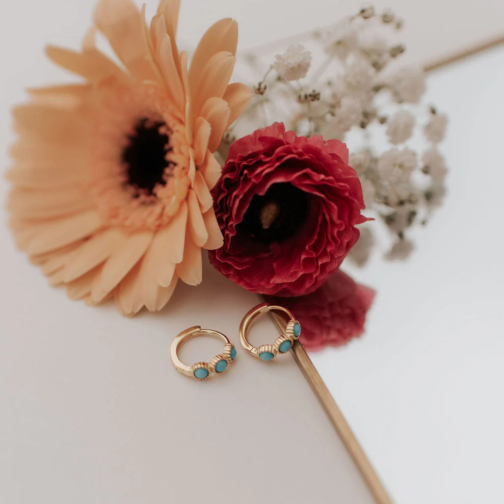 Lainey Turquoise Hoop Earrings - Image 5