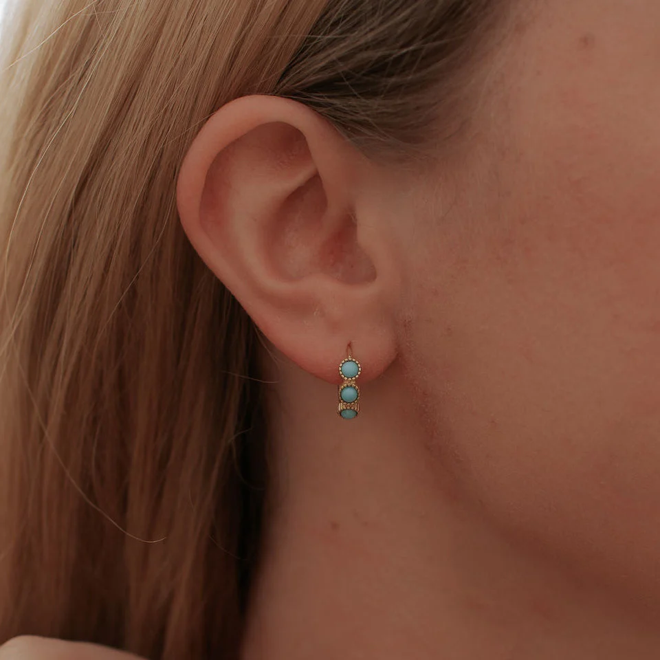 Lainey Turquoise Hoop Earrings - Image 6