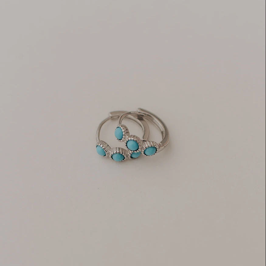 Lainey Turquoise Hoop Earrings - Image 7