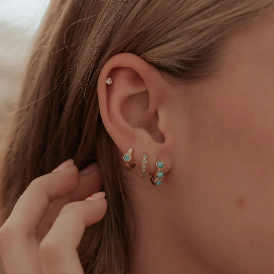 Lainey Turquoise Hoop Earrings - Image 8
