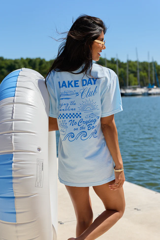 Lake Day Club Light Blue Comfort Colors Graphic Tee