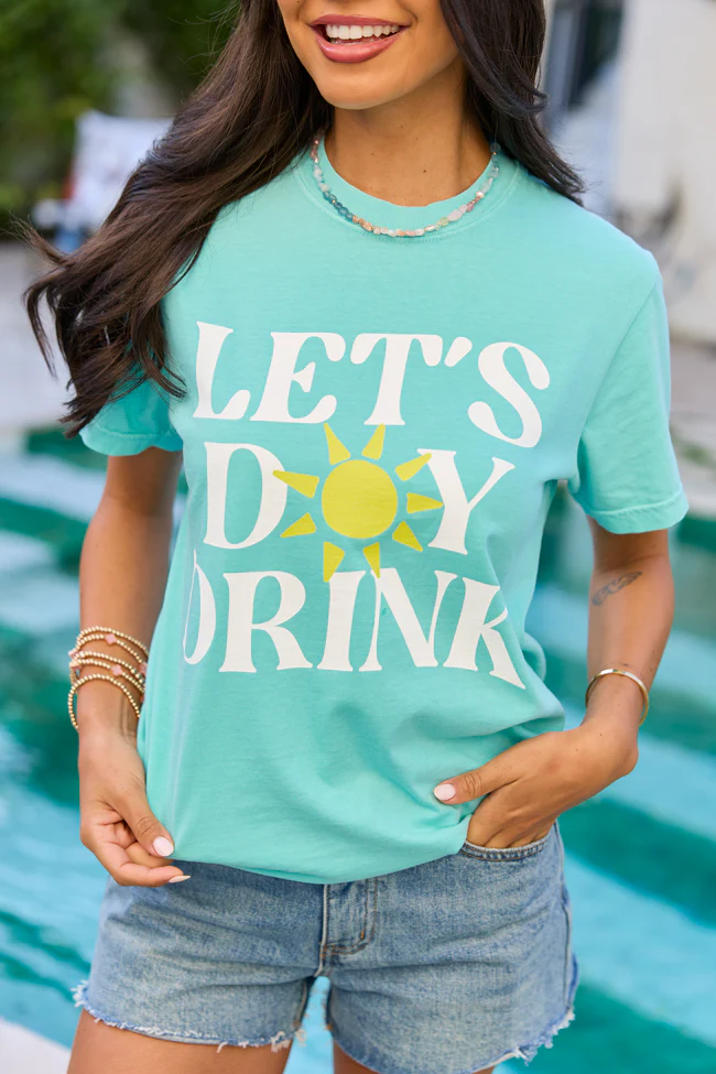 Let's Day Drink Mint Comfort Colors Graphic Tee - Image 2