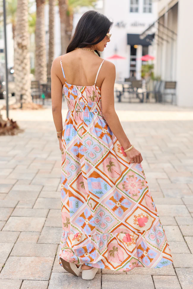 Lila Natural Beach Print Maxi Dress - Image 5