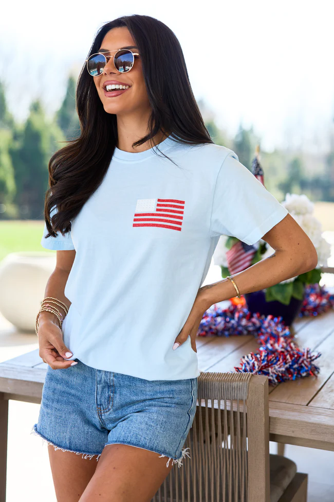 Live Free Light Blue Comfort Colors Graphic Tee - Image 2