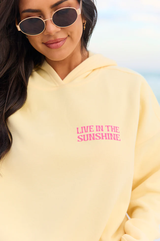 Live In The Sunshine Yellow Graphic Hoodie - Image 3
