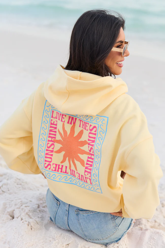 Live In The Sunshine Yellow Graphic Hoodie - Image 4