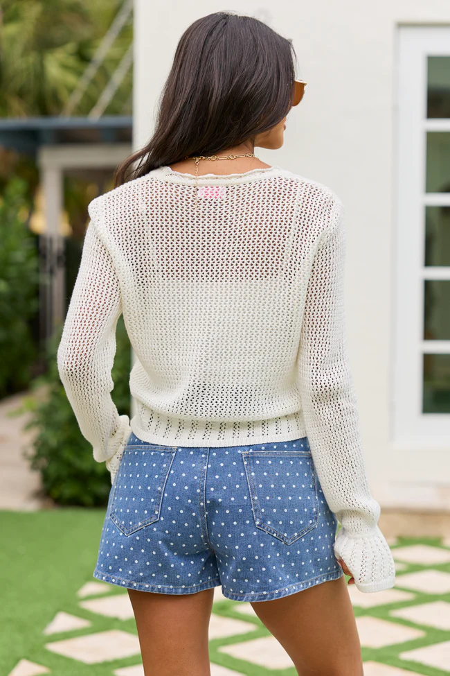 Lou Ivory Bell Sleeve Cardigan FINAL SALE - Image 5