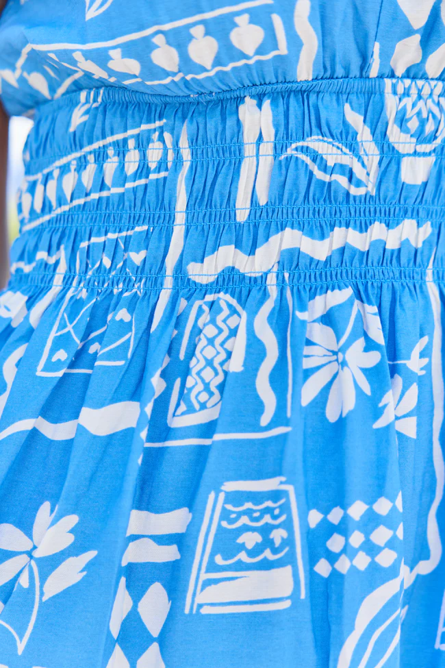 Low Tide Blue Icon Print Mini Dress FINAL SALE - Image 5