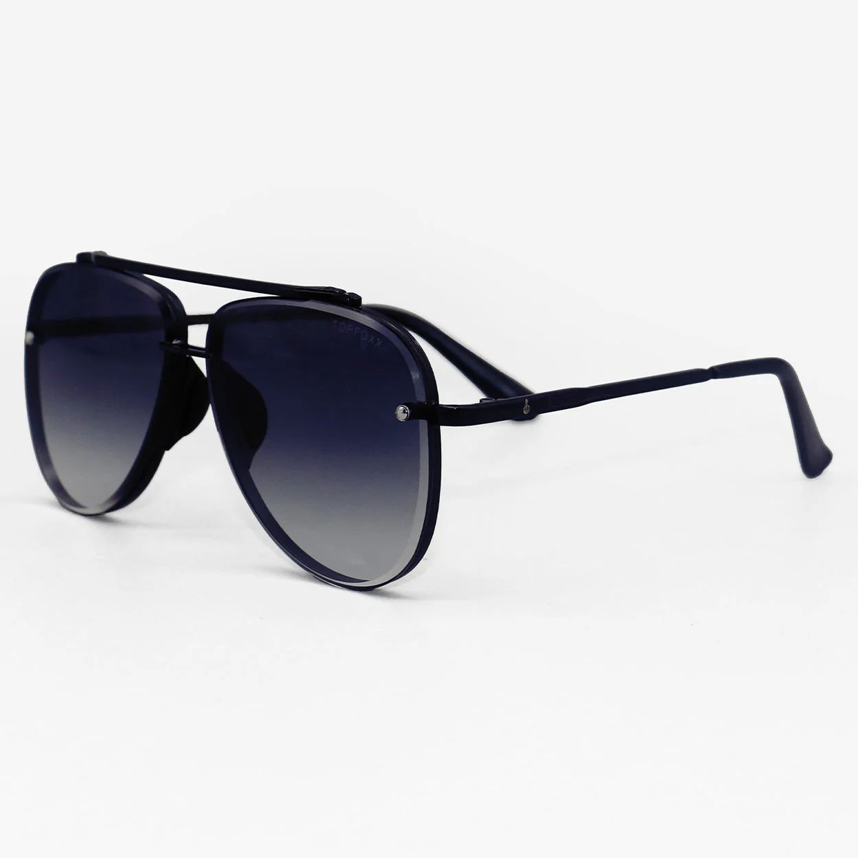 TopFoxx Luna - Tangle Free - Faded Black Aviator Sunglasses - Image 4