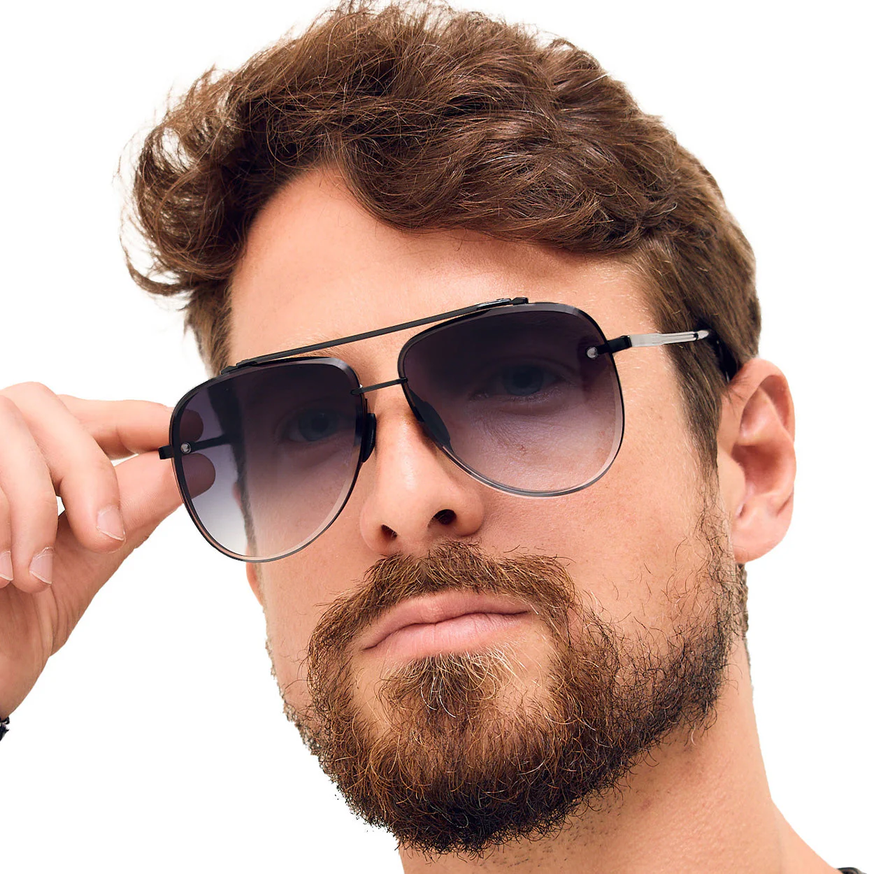 TopFoxx Luna - Tangle Free - Faded Black Aviator Sunglasses - Image 5