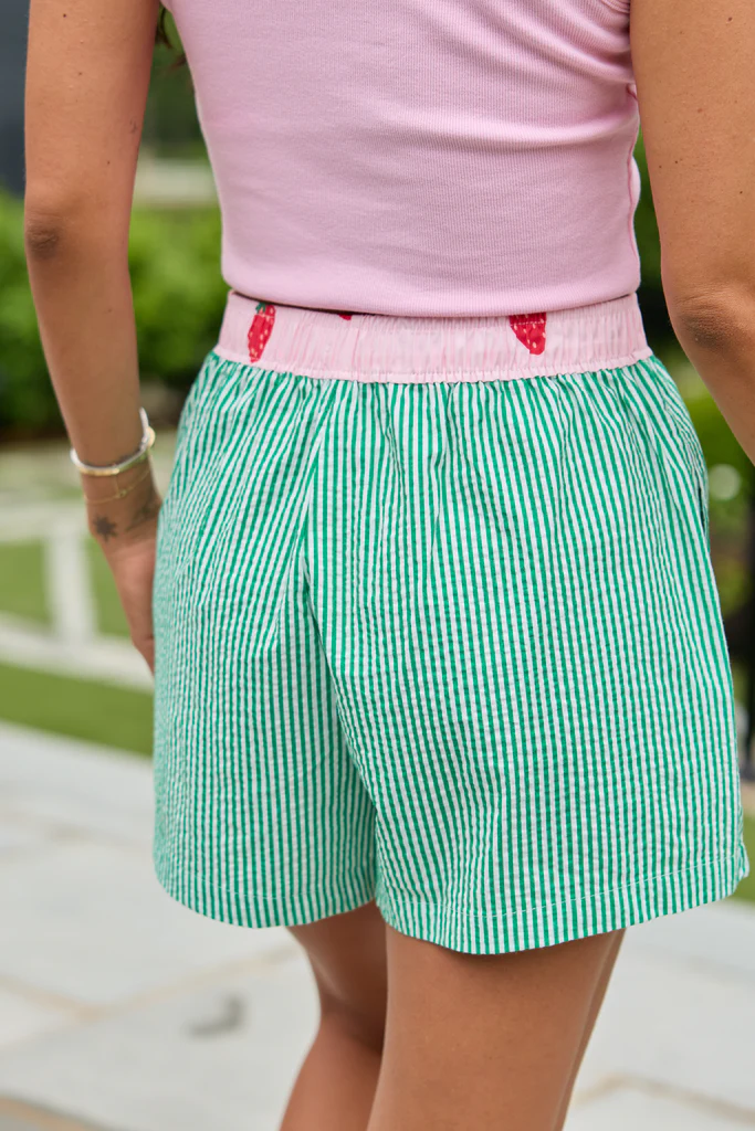Madison Green Striped Seersucker Boxer Shorts - Image 4