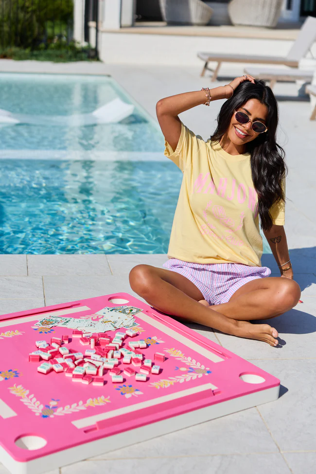 Mahjong Social Club Yellow Comfort Colors Graphic Tee - Image 4