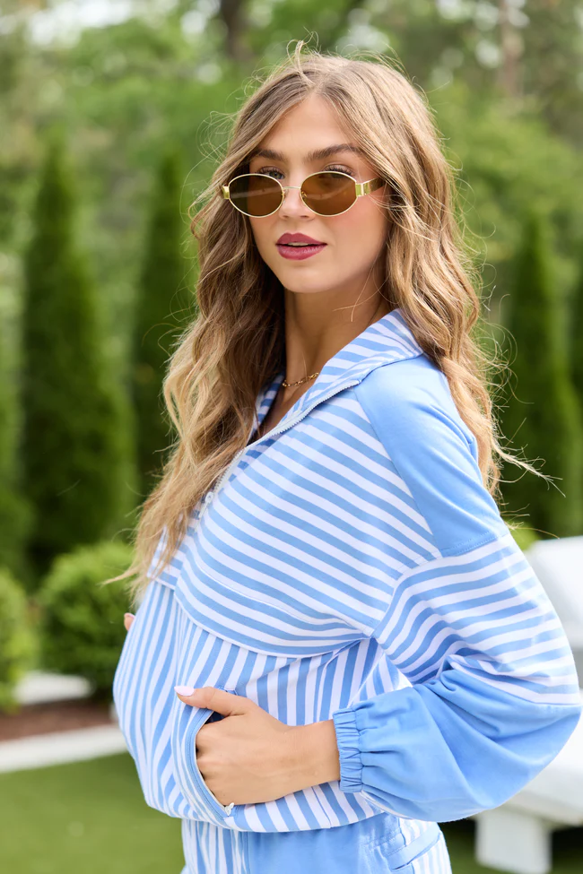 Mallory Blue Striped Pullover - Image 4