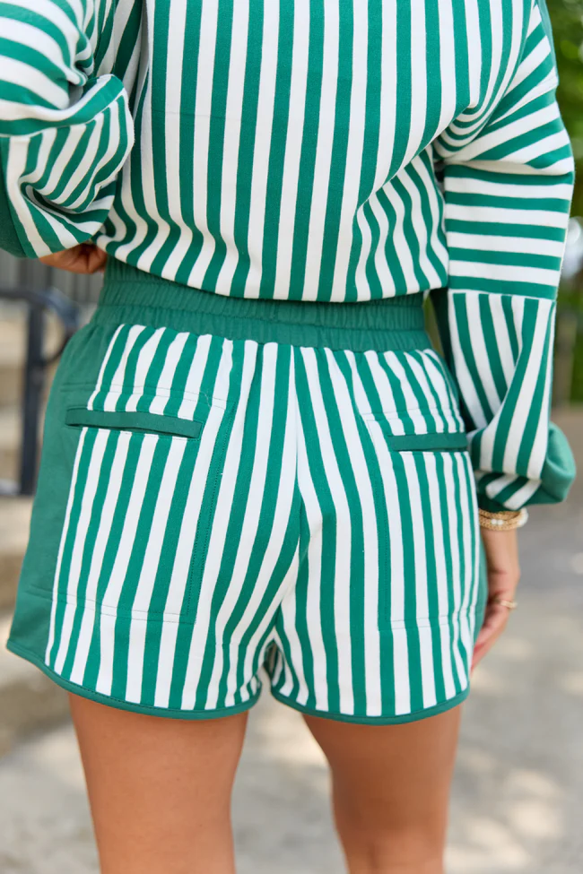 Mallory Kelly Green Striped Shorts - Image 3