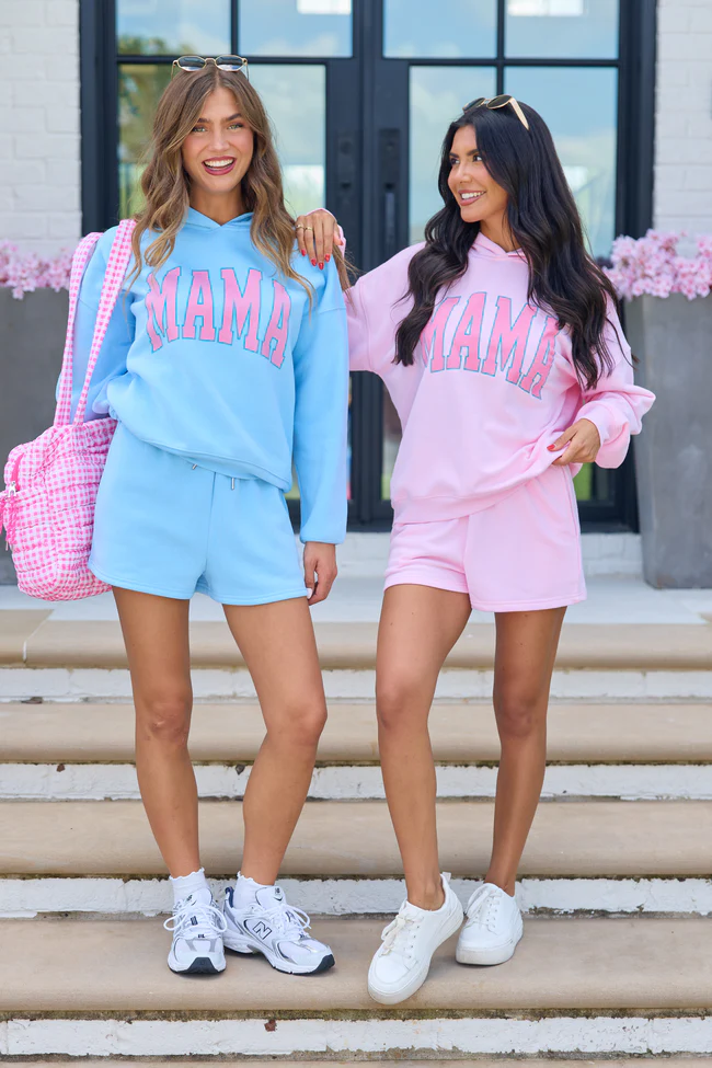 Mama Block Light Blue Graphic Hoodie - Image 5