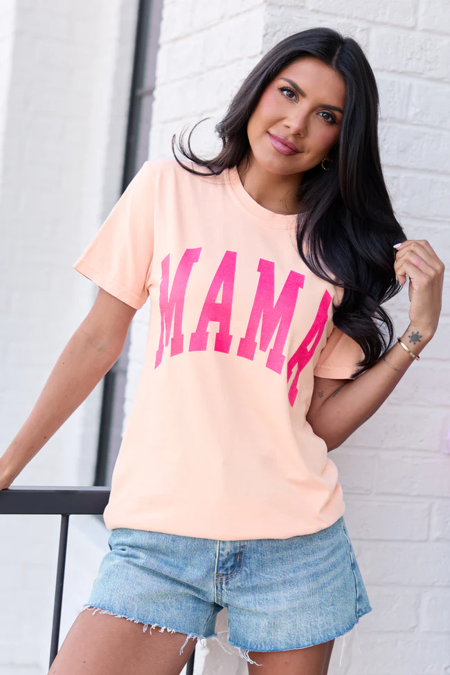 Mama Block Orange Comfort Colors Graphic Tee - Image 2