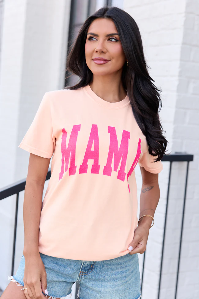 Mama Block Orange Comfort Colors Graphic Tee - Image 4