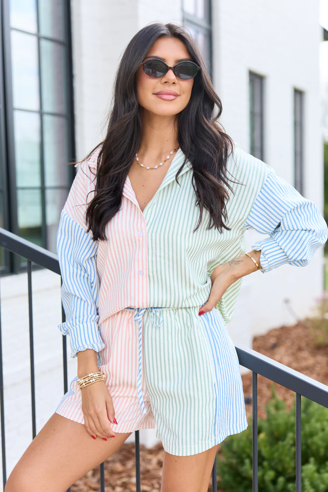 Marlow Multi Stripe Button Up Top - Image 2