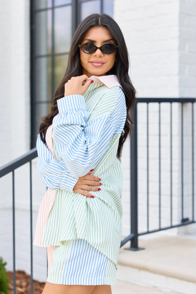 Marlow Multi Stripe Button Up Top - Image 5
