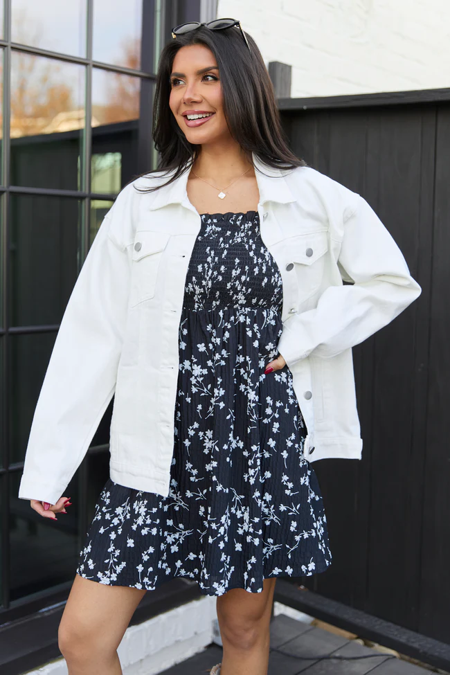 Masie White Boyfriend Denim Jacket FINAL SALE - Image 2