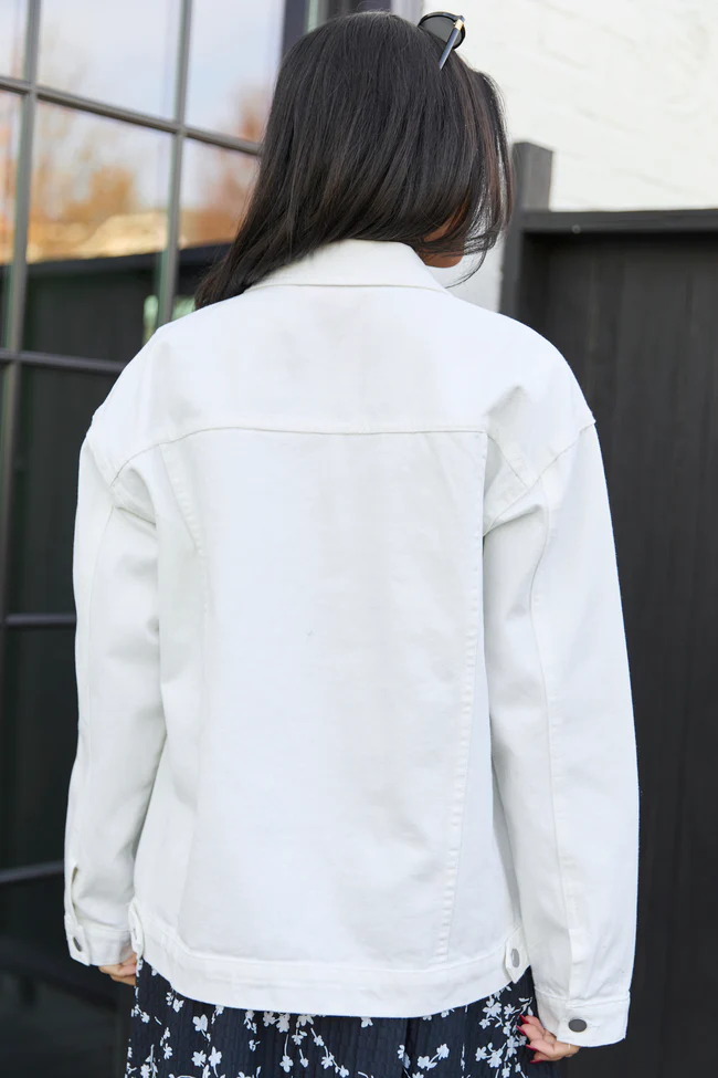 Masie White Boyfriend Denim Jacket FINAL SALE - Image 4