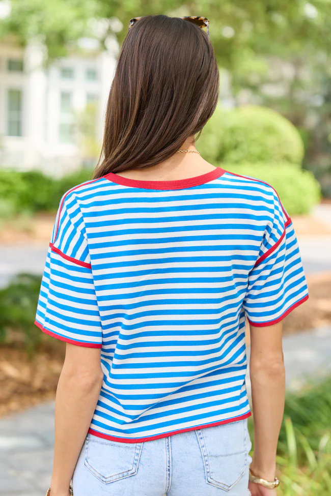 Maya Blue Stripe Striped Tee - Image 4