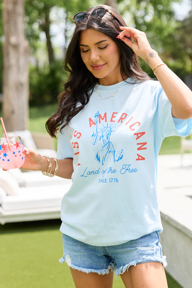 Miss Americana Light Blue Comfort Colors Graphic Tee - Image 5