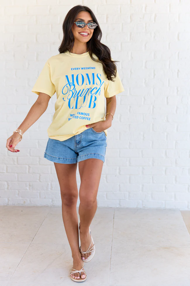 Moms Brunch Club Yellow Comfort Colors Graphic Tee - Image 4