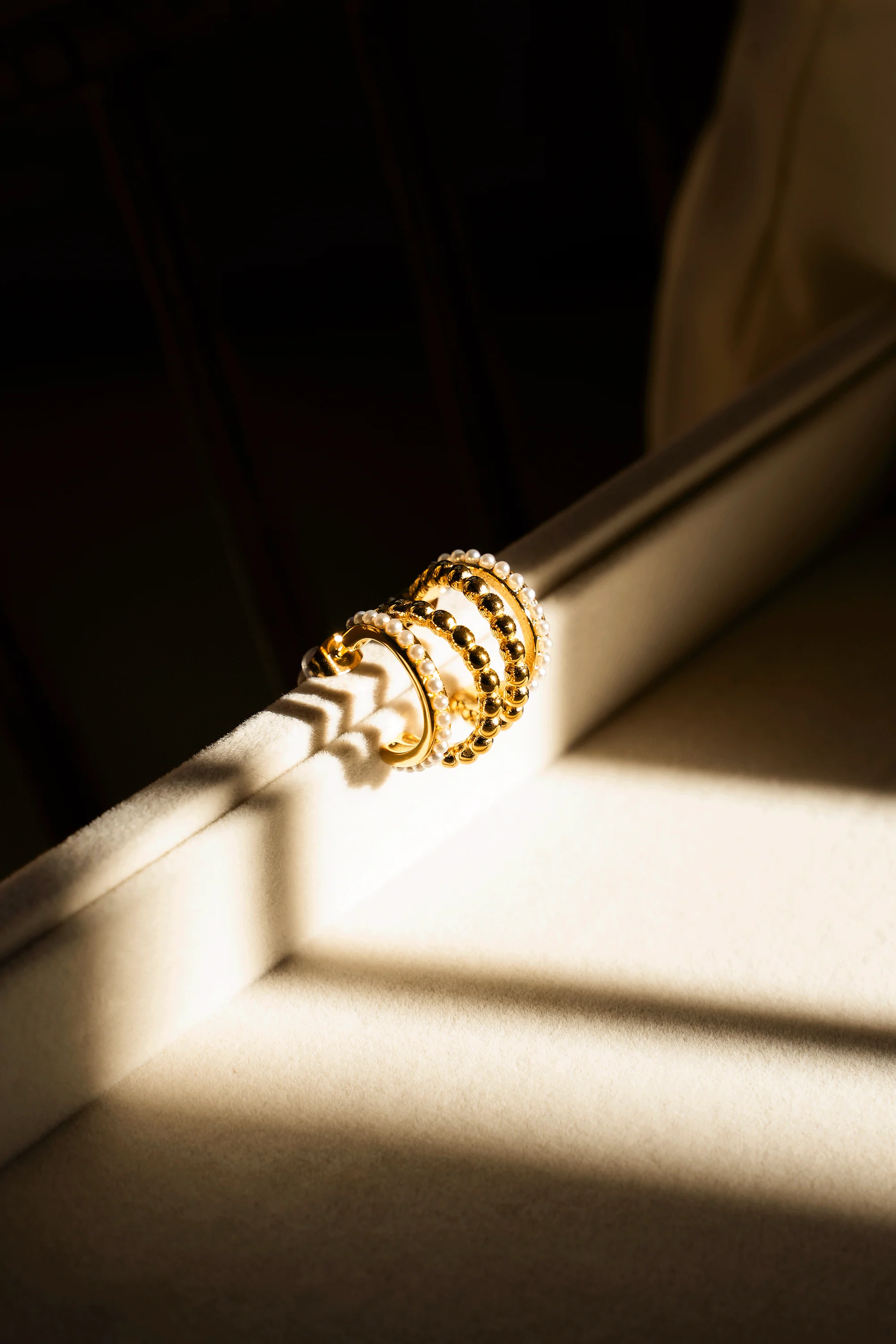 Moti Gold Double Hoops - Image 2