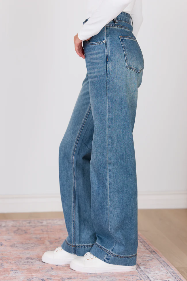 My Favorite Stretchy Dark Wash Loose Fit Jeans - Image 3