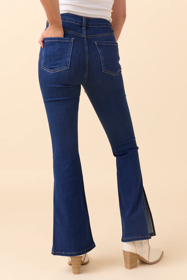 My Favorite Stretchy Dark Wash Slit Hem Jeans FINAL SALE - Image 5