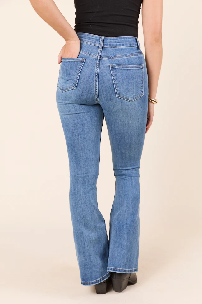 My Favorite Stretchy Medium Wash Bootcut Jeans FINAL SALE - Image 5