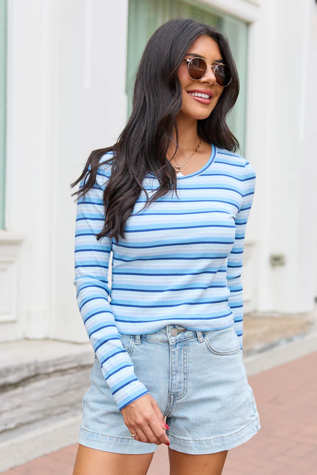 Mynzi Blue Striped Top SALE