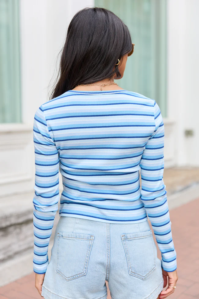 Mynzi Blue Striped Top SALE - Image 5