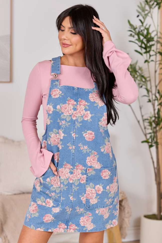 Chase Pink Rose Overall Dress FINAL SALE - Image 2