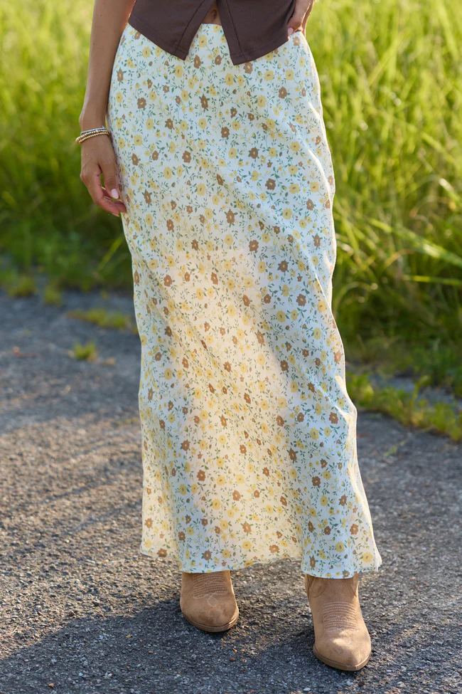 Wild Intentions Ivory Multi Floral Maxi Skirt - Image 2