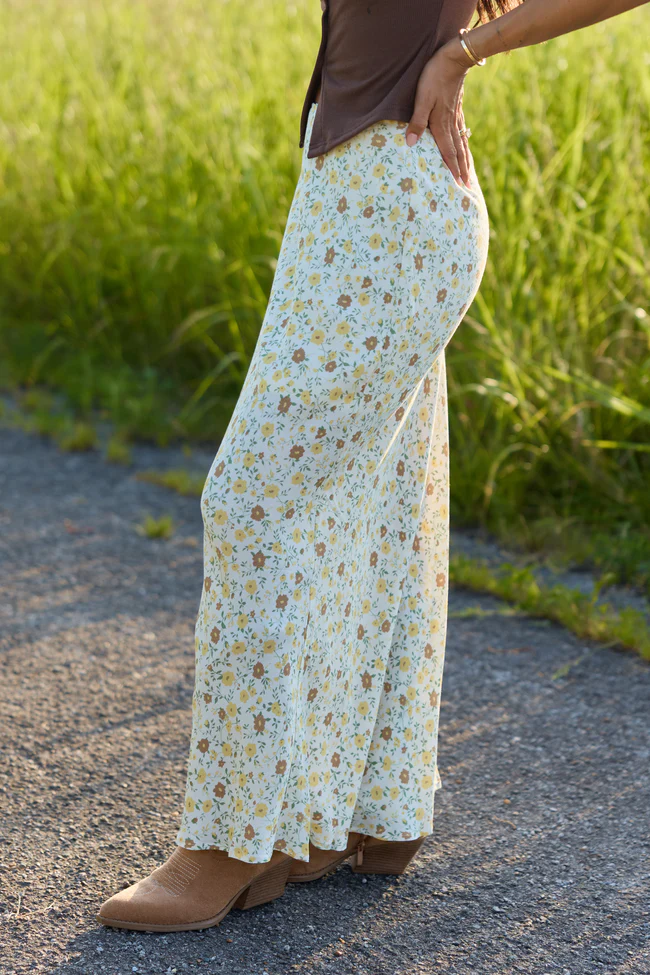 Wild Intentions Ivory Multi Floral Maxi Skirt - Image 3