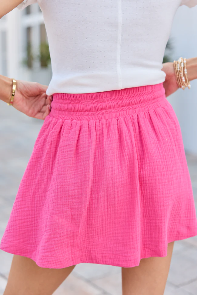 Olivia Fuchsia Gauze Pull-On Skirt SALE - Image 4