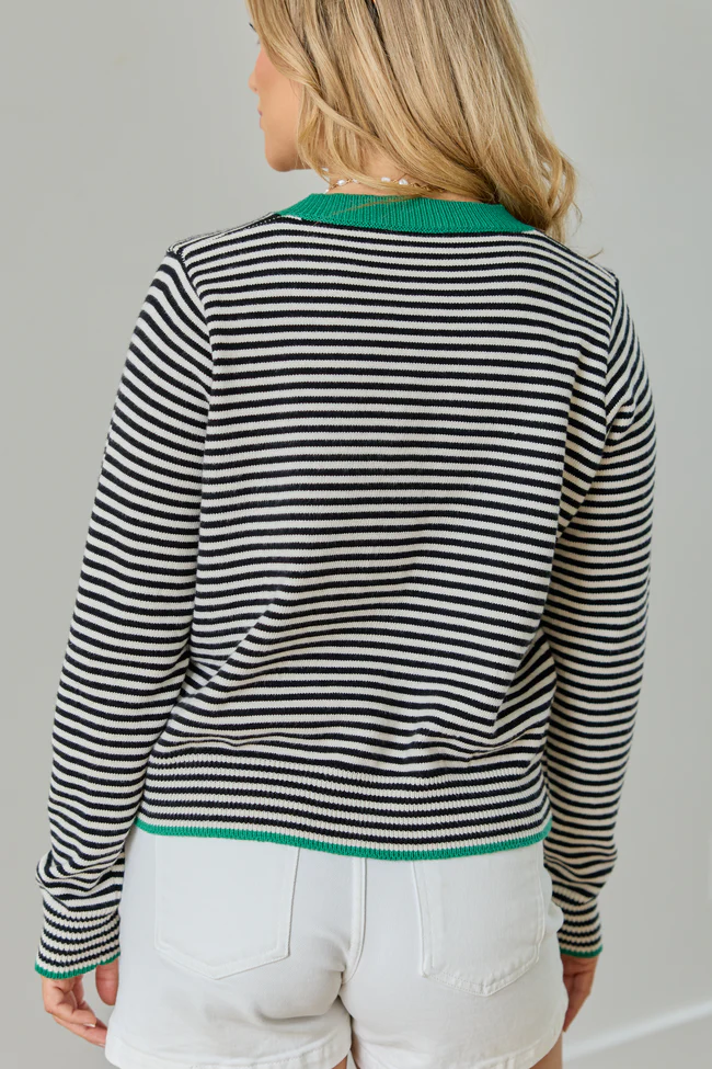 Patricia Green Trim Striped Cardigan FINAL SALE - Image 5