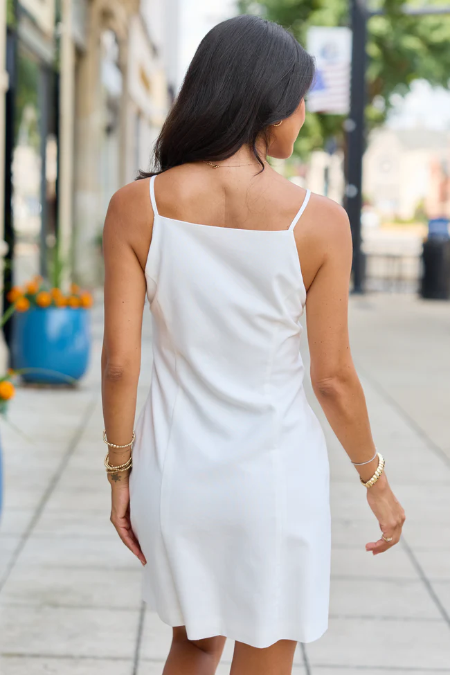 Sea Breeze White Button Down Mini Dress - Image 5