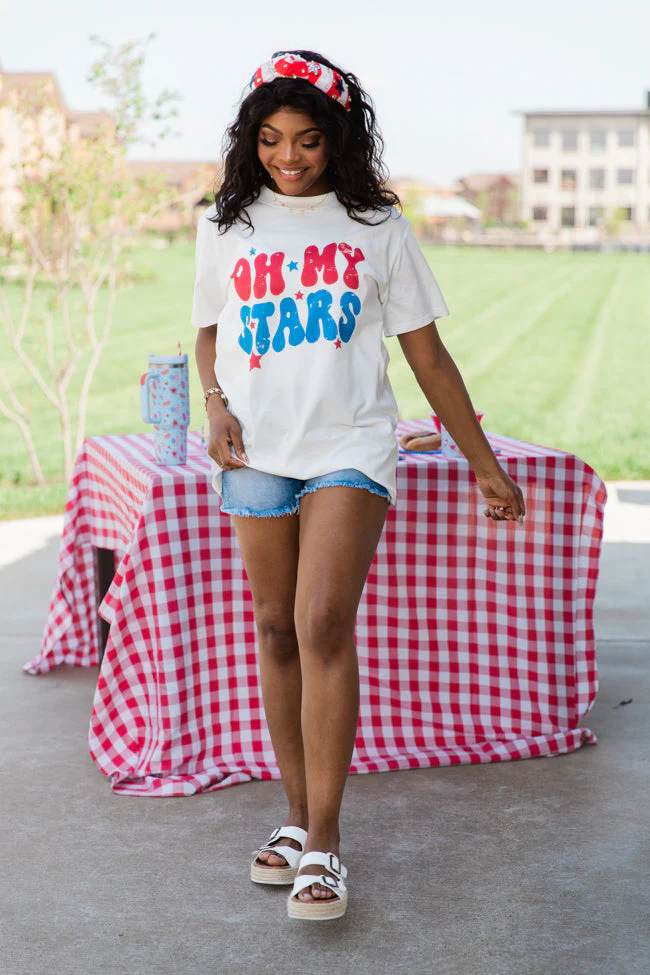 Oh My Stars White Comfort Colors Graphic Tee - Image 6